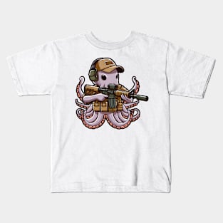 Tactical Octopus Adventure Tee: Where Intelligence Meets Style Kids T-Shirt